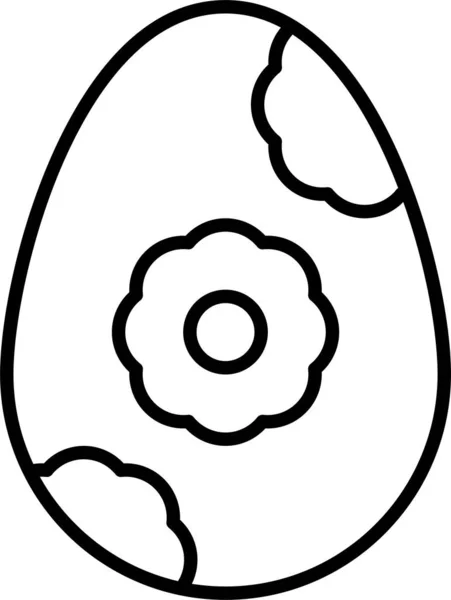 Иконка Цветка Пасхального Яйца Стиле Контура — стоковый вектор
