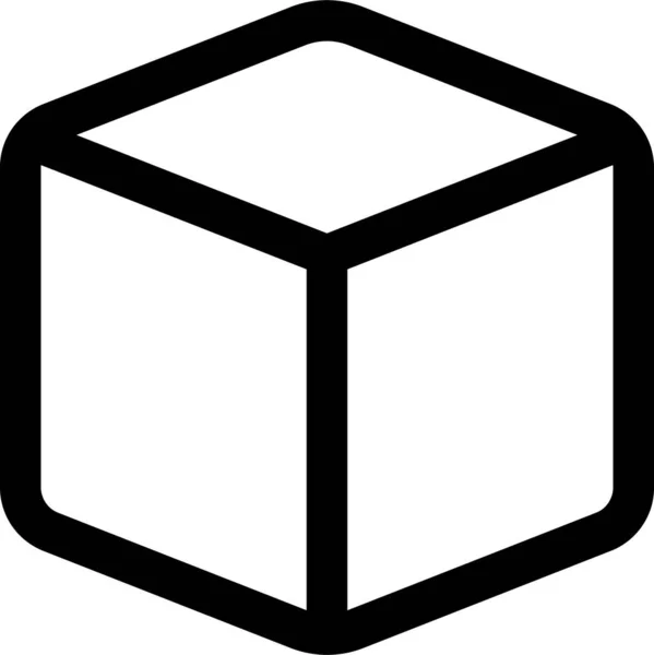 Módulo Icono Código Cubo Estilo Esquema — Archivo Imágenes Vectoriales