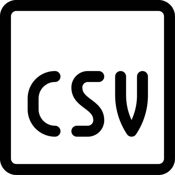 Icona Del File Csv Stile Contorno — Vettoriale Stock