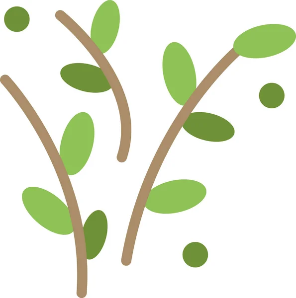 Листя Природи Значок Рослини Плоскому Стилі — стоковий вектор