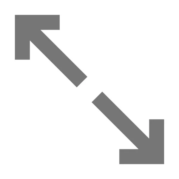 Diagonales Pfeile Symbol Solidem Stil Erweitern — Stockvektor