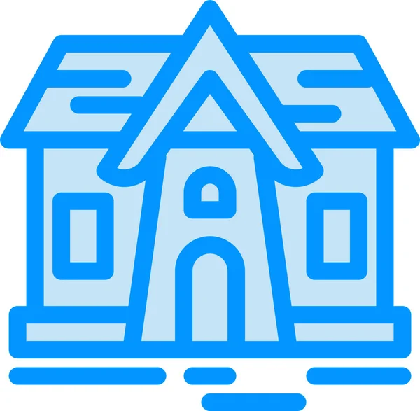 Ikona Budynku Nieruchomości Stylu Wypełnionym — Wektor stockowy