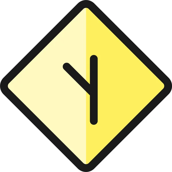 Verkeersbord Zijkant Pictogram Gevulde Outline Stijl — Stockvector