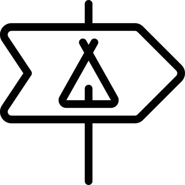 Значок Палатки Кемпинга Стиле Наброска — стоковый вектор