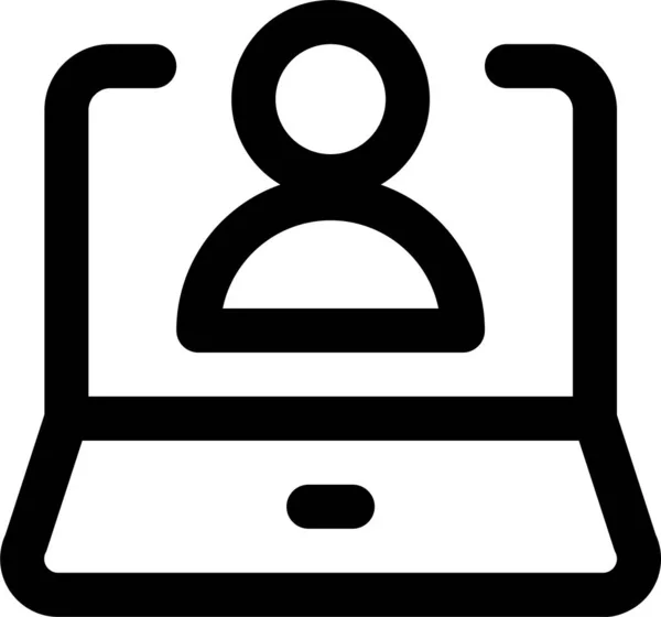 Laptop Benutzercode Symbol Umrissstil — Stockvektor