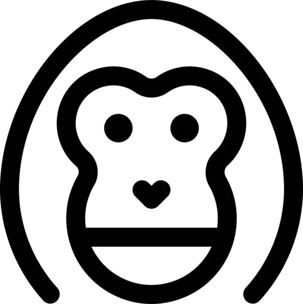 Ícone Mamífero Primata Gorila Estilo Esboço — Vetor de Stock