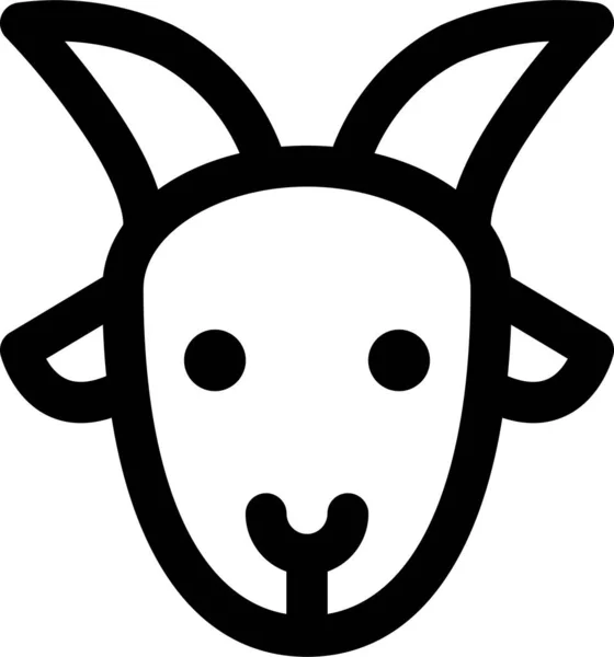 Face Goat Ram Icon Outline Style — Stock Vector