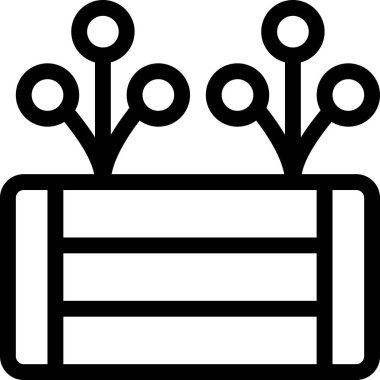 bed farming flowerbox icon in outline style clipart