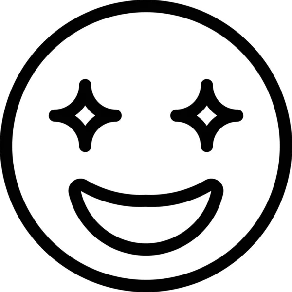 Chat Emoji Icône Visage Dans Style Contour — Image vectorielle