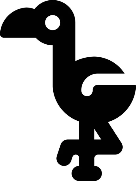 Іконка Дикого Птаха Фламінго Суцільному Стилі — стоковий вектор