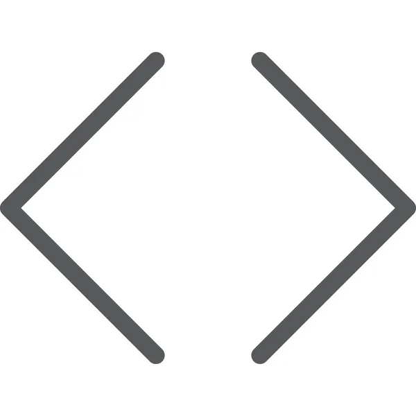 Vinkelfästen Kodning Ikon Kontur Stil — Stock vektor
