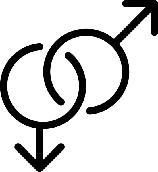 Ana Hatlarıyla Eşcinsel Erkek Ikonu — Stok Vektör