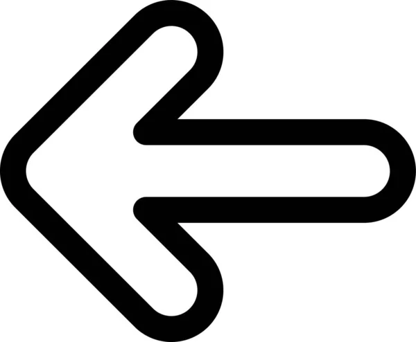 Pfeil Links Dickes Symbol Umrissstil — Stockvektor