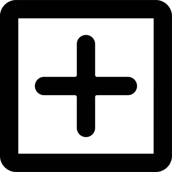 Add Square Alternate Icon Solid Style — Stock Vector