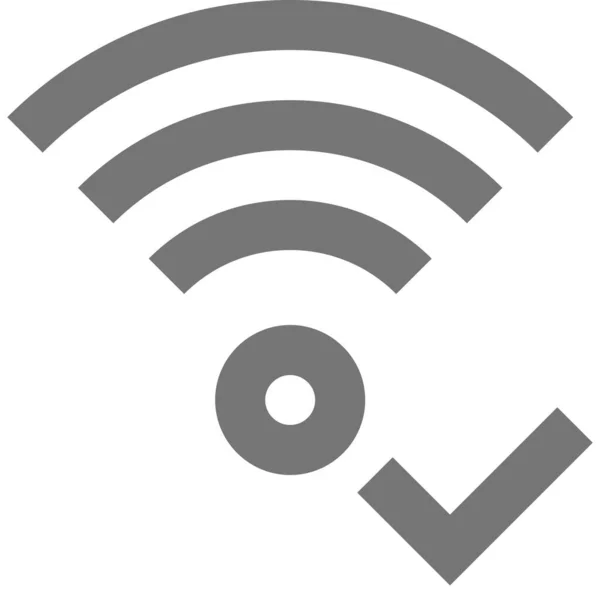 Signal Wifi Symbol Umrissstil Prüfen — Stockvektor