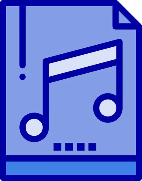 Icono Archivo Computadora Audio Estilo Contorno Lleno — Vector de stock