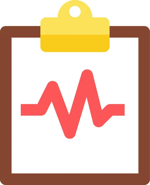 Clipboard Pulse Flat Icon Flat Style — Stock Vector