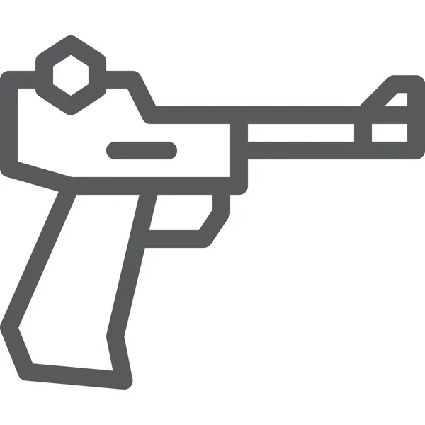 Icône Danger Crime Pistolet Dans Style Contour — Image vectorielle