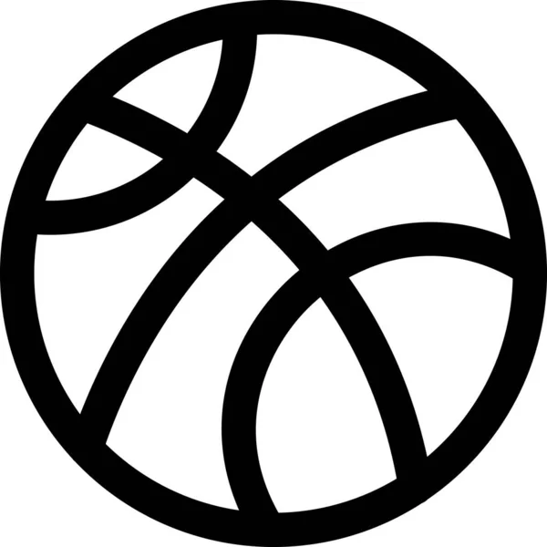 Ballon Basket Ball Icône Sportive Dans Style Contour — Image vectorielle