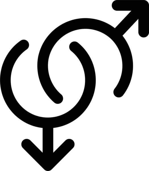 性别男同性恋图标的轮廓风格 — 图库矢量图片