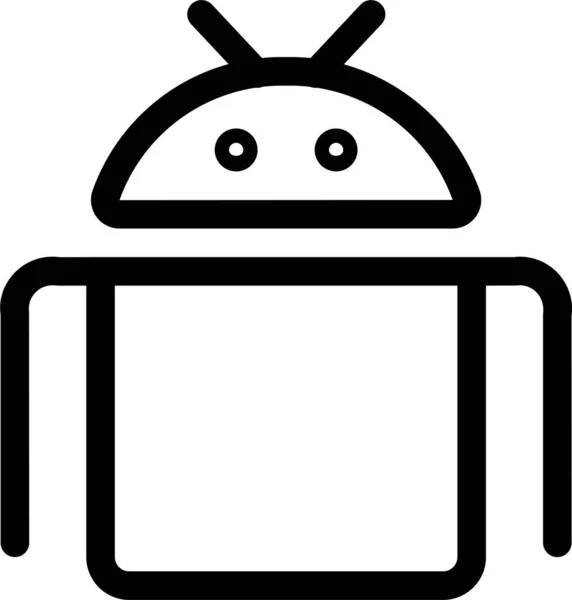 Android Apps Bugdroid Icon Outline Style — Stock Vector