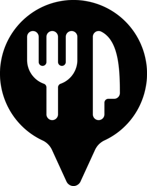 Restaurant Gps Pin Symbol Solidem Stil — Stockvektor