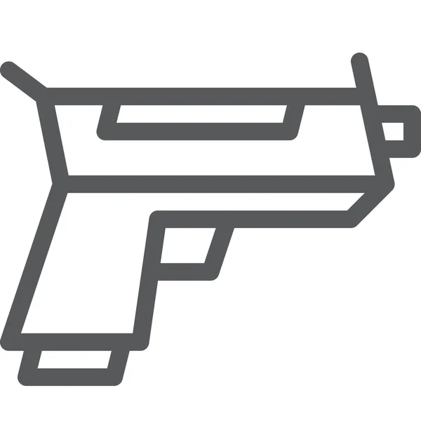 Pistola Mano Crimen Icono Estilo Esquema — Vector de stock