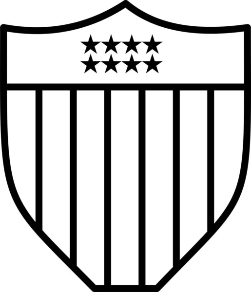 Amerikanisches Seurity Shield Icon Outline Style — Stockvektor