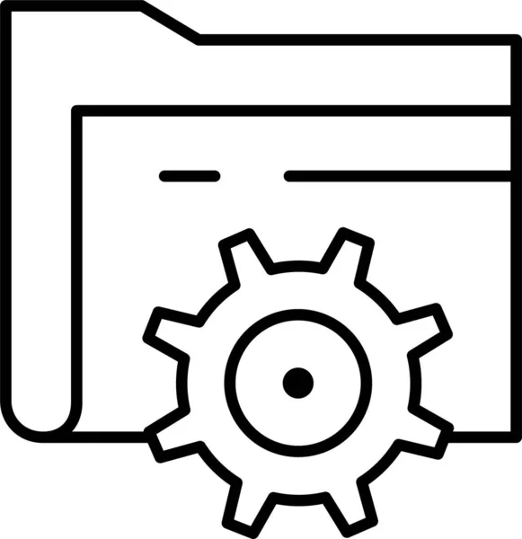 Computing Folder Gear Icon Στην Κατηγορία Εκπαίδευσης Σχολικής Εκπαίδευσης — Διανυσματικό Αρχείο