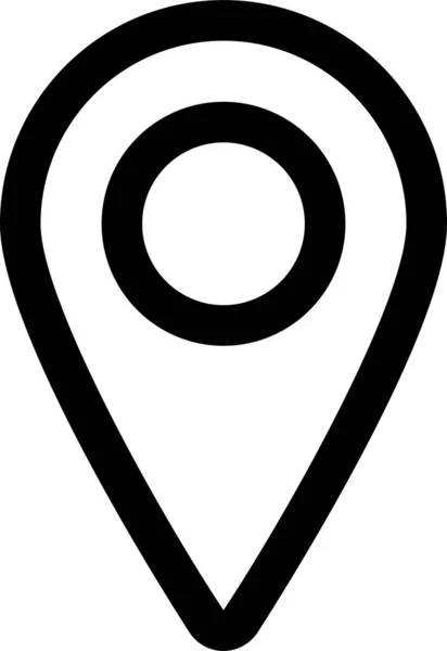 Ikona Mapy Nawigacji Pin Stylu Zarysu — Wektor stockowy