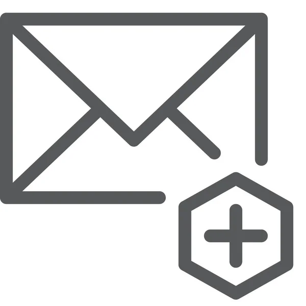 Adicionar Ícone Envelope Mail Estilo Esboço —  Vetores de Stock
