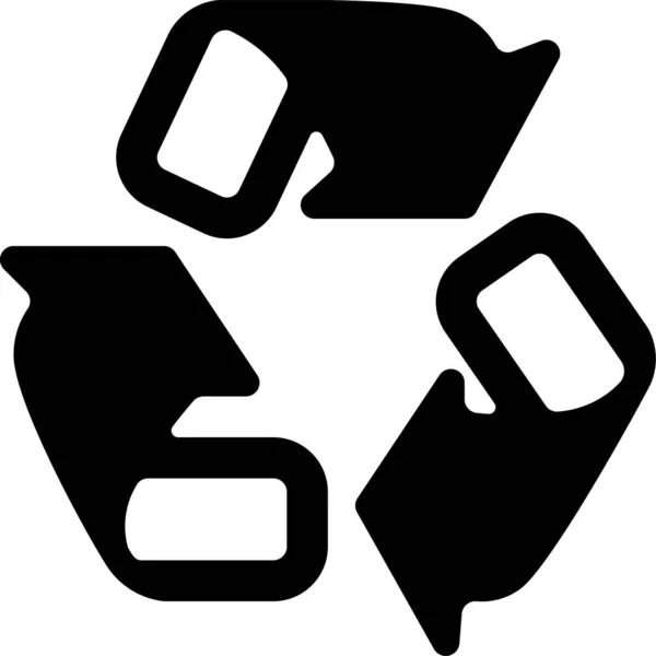 Signo Reciclaje Icono Reciclable Estilo Sólido — Archivo Imágenes Vectoriales