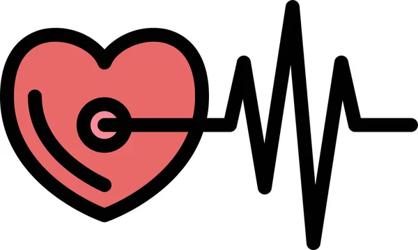 Cardiologia Ícone Coração Saúde Estilo Esboço Preenchido — Vetor de Stock