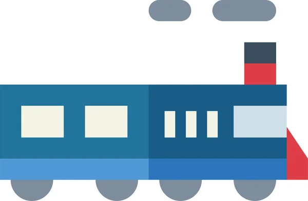 Spoorlijn Trein Pictogram Platte Stijl — Stockvector