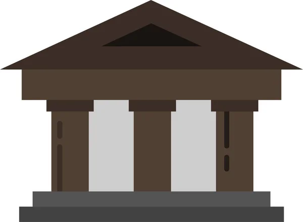 银行大楼法院图标为扁平风格 — 图库矢量图片