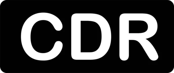 Cdr Document Extensie Icoon Solide Stijl — Stockvector
