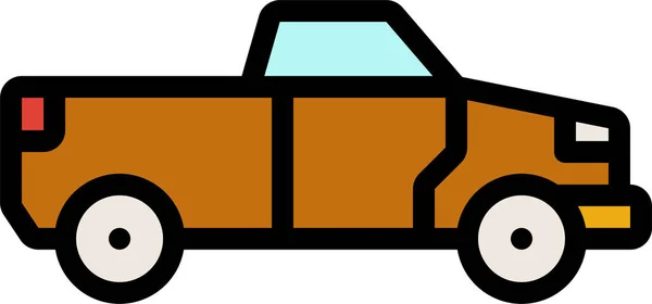 Αυτοκίνητο Pickup Εικονίδιο Μεταφοράς Στυλ Γεμάτο Περίγραμμα — Διανυσματικό Αρχείο