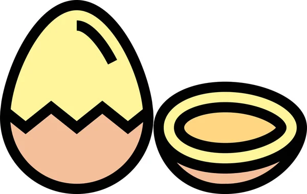 Icona Delle Proteine Degli Alimenti All Uovo Stile Contorno Pieno — Vettoriale Stock