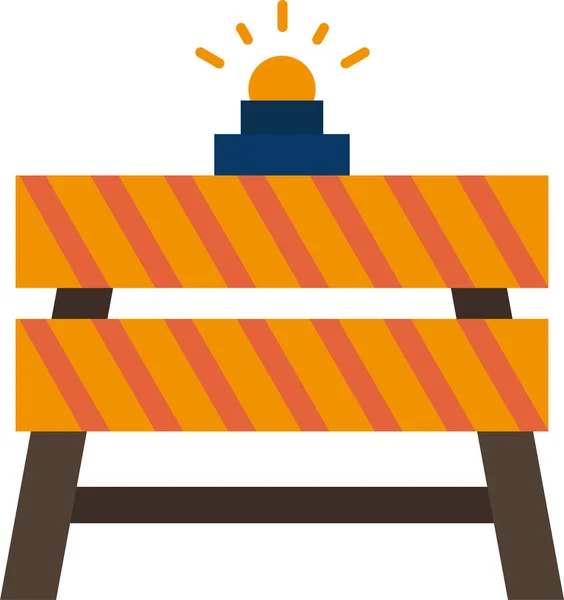 Barrier Closed Construction Icon Flat Style — Stock Vector