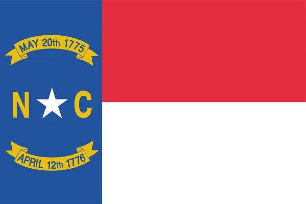 America Carolina Flagga Ikon Platt Stil — Stock vektor