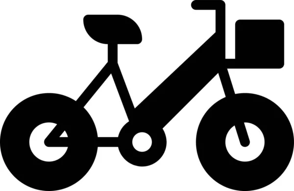 Bicicleta Bicicleta Icono Ciclismo Estilo Sólido — Archivo Imágenes Vectoriales