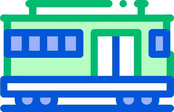 Kabelbaan Publiek Pictogram Gevulde Outline Stijl — Stockvector