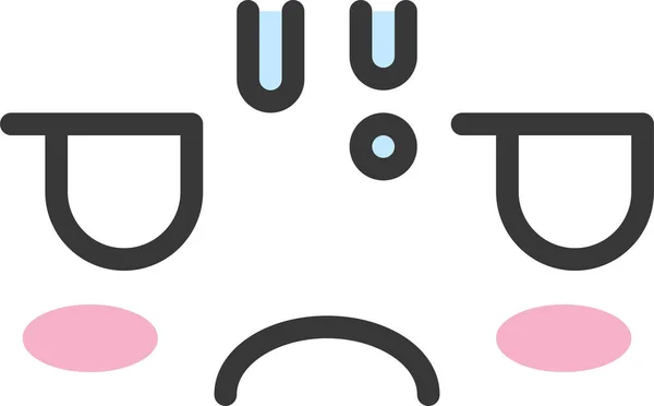 Emoji Εικονίδιο Συναίσθημα Emoticon Στυλ Γεμάτο Περίγραμμα — Διανυσματικό Αρχείο