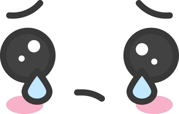 Ağla Emoji Simgesi Simgesi Tam Ana Hatları Biçiminde — Stok Vektör