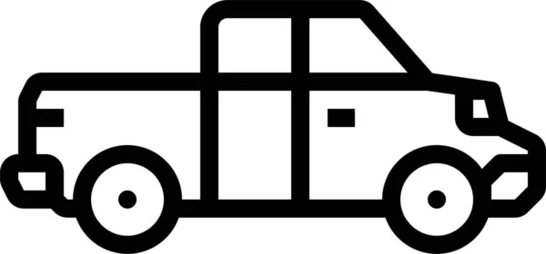 Pkw Fahrerhaus Pickup Symbol Umriss Stil — Stockvektor