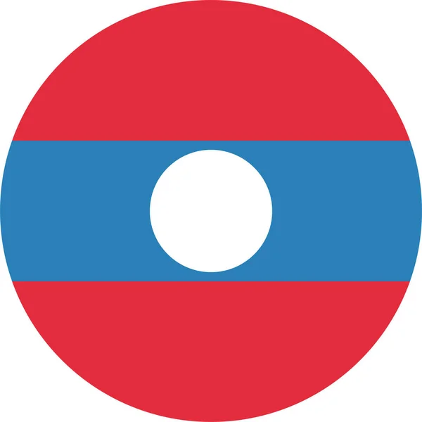 Ülke Bayrağı Laos Simgesi Düz Stil — Stok Vektör