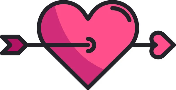 Flecha Arquero Icono Del Corazón Categoría Amor Romance — Vector de stock