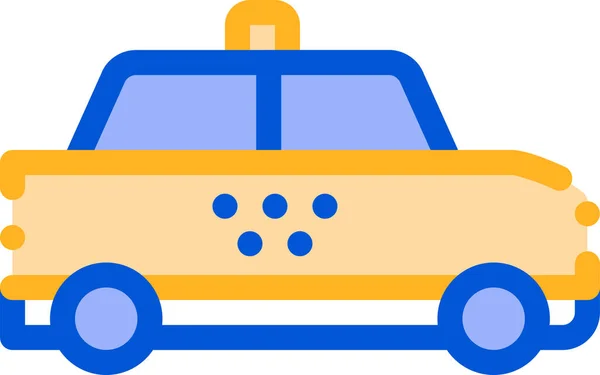 Auto Online Taxi Pictogram Gevulde Outline Stijl — Stockvector