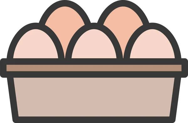 Huevo Bandeja Cultivo Icono Estilo Contorno Lleno — Archivo Imágenes Vectoriales