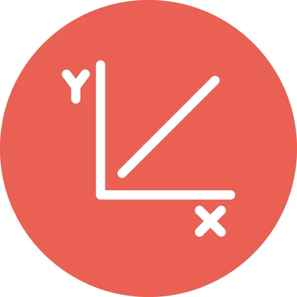 Ikona Vzdělávání Osového Diagramu Pevném Stylu — Stockový vektor